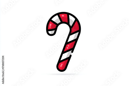 Wallpaper Mural Candy cane icon, sweet treat element, minimal vector line style, red and white color, isolated on white background
 Torontodigital.ca