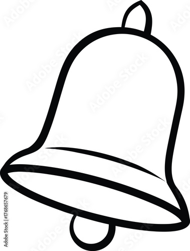 Golden bell ringing sound vector illustration icon line art