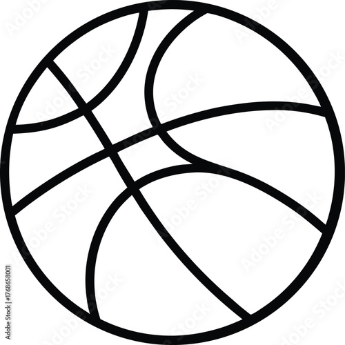 Orange basketball ball icon vector graphic illustration scalable eps line art