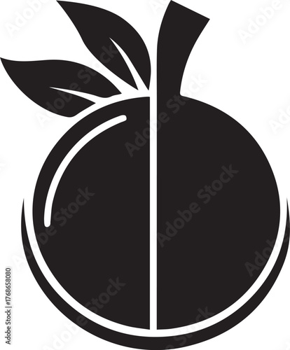 A silhouette style grapefruit logo design icon vector illustration on a white background
