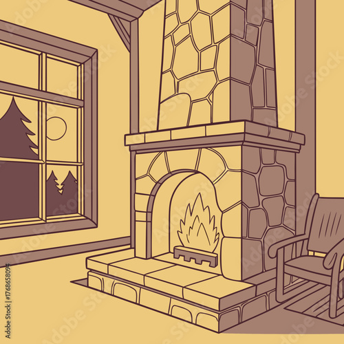 vector illustration of an old church