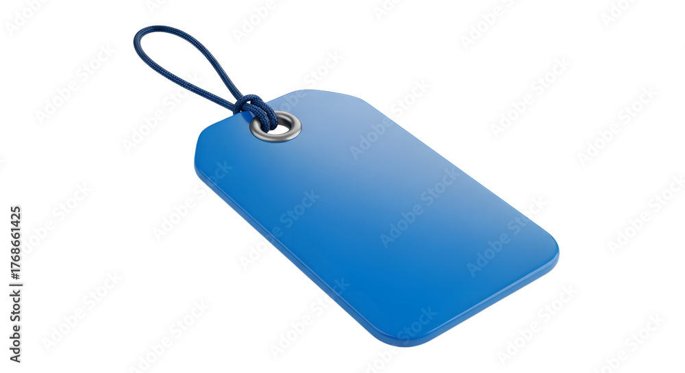 Fototapeta premium A blank blue tag isolated on transparent background