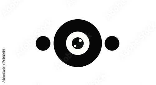 Whimsical eye icon with dots, symbolizing curiosity and observation