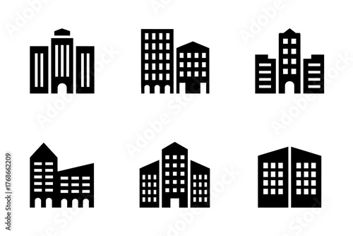 Modern cityscape silhouette featuring various building designs, representing urban development and architecture.