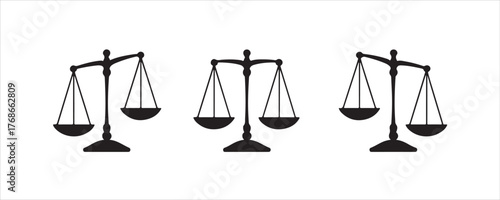 Scales of justice showing balance and imbalance perfect for legal, ethical, and financial themes, concepts and presentations