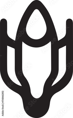 A silhouette style corn logo design icon vector illustration on a white background
