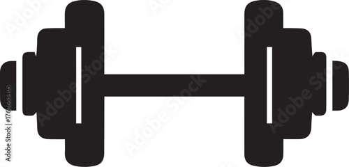 Silhouette Style Dumbbell Logo Design Icon, Minimal Fitness Vector Emblem, Strength Training Symbol for Gym, Workout, Health, Sports, and Personal Branding