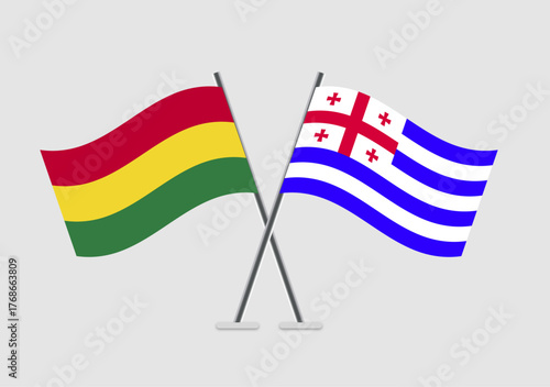 Bolivia and Ajaria vector flags isolated on light background