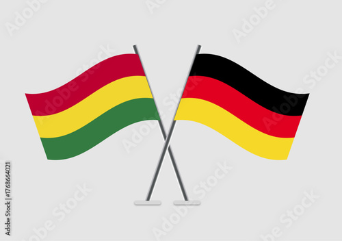 Bolivia and Germany vector flags in classic heraldic form