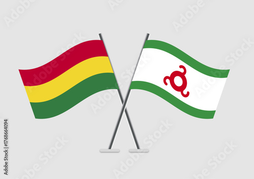 Bolivia and Ingushetia vector flags graphic for official theme