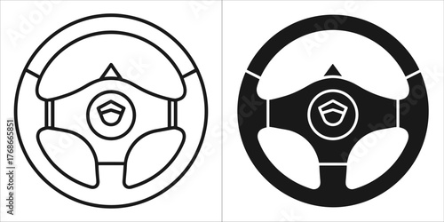 Car steering wheel icon