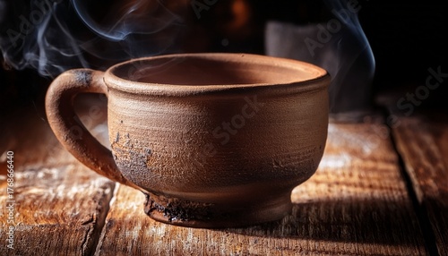 Ceramic Cup Molded From Clay And Burned