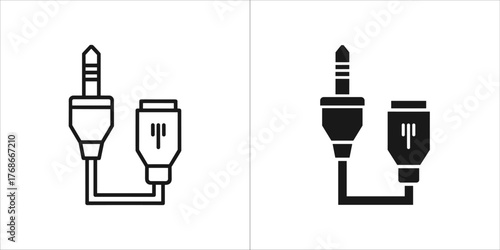 Audio adapter cable with 35mm jack and socket