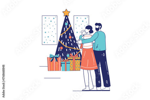 Each illustration is outlined with clean lines and includes subtle decorative elements like plants or icons (e.g., money, books, or hearts). The image is ideal for use in Adobe Stock as a versatile se