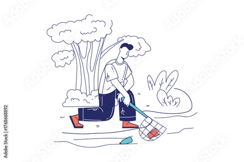 Each illustration is outlined with clean lines and includes subtle decorative elements like plants or icons (e.g., money, books, or hearts). The image is ideal for use in Adobe Stock as a versatile se