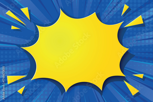 Comic background blue and yellow