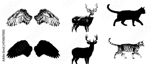 vector silhouettes of animals