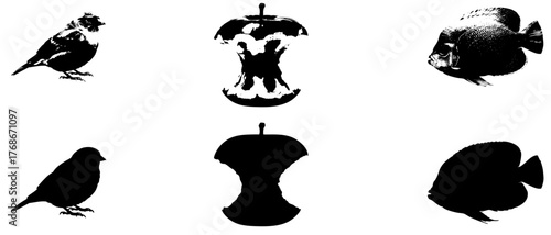 set of silhouettes of animals