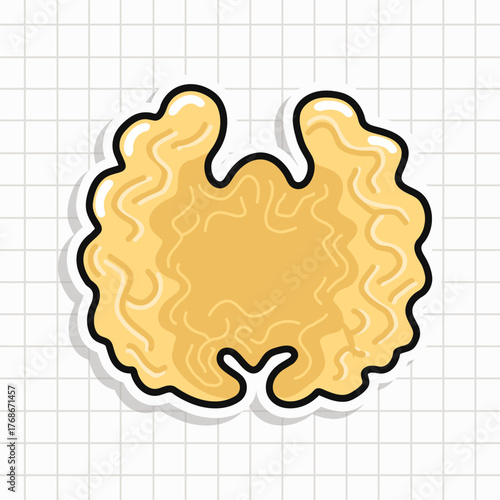 Walnut brain food illustration cartoon sticker