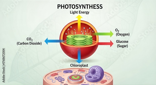 Diagram illustrating the process of photosynthesis in a chloroplast.