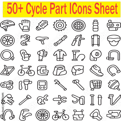 50+ Cycle Part ICons Sheet