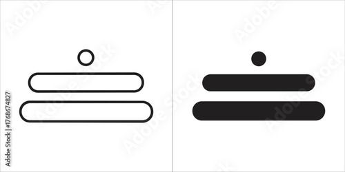 Two simple icons representing a mayan glyph for the number zero, one in outline and one in solid black