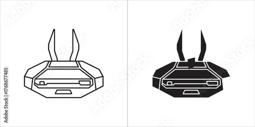 Futuristic spaceship cockpit control panel icon