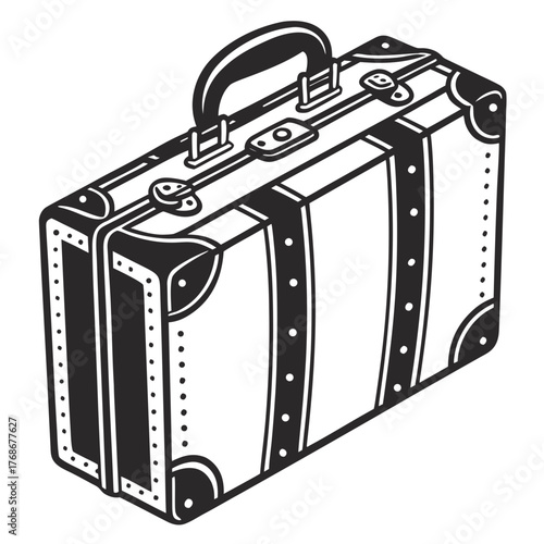 Vintage Suitcase with Reinforced Corners and Handle luggage travel