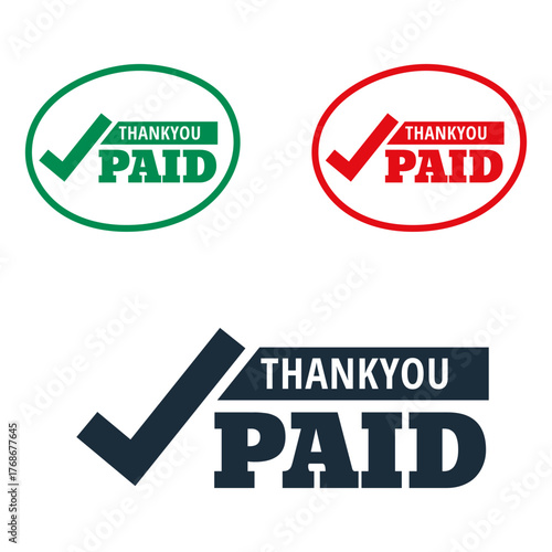 Thank you and paid, stamp