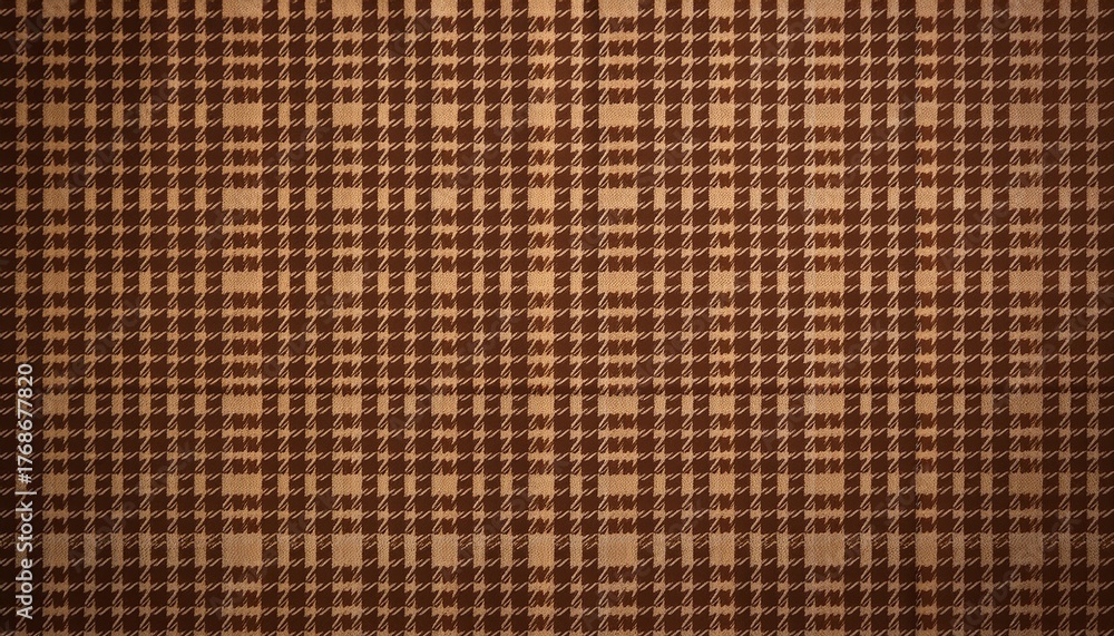 Houndstooth Seamless Pattern Brown Classical Fabric Background