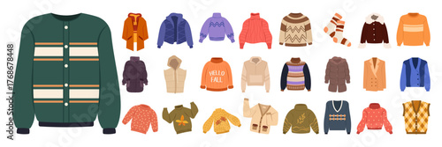 Cozy Winter Jackets, Sweaters, and Outerwear for Fall and Winter Fashion Set