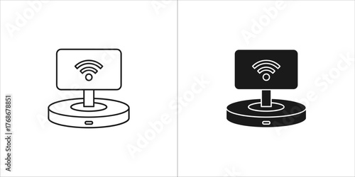 Smart home hub icon wireless control center for automation and connectivity