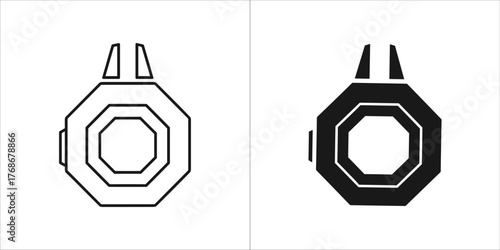 Pendant icon set contains two pendant icons, one in outline and one in solid style