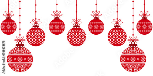 red christmas balls vector eps