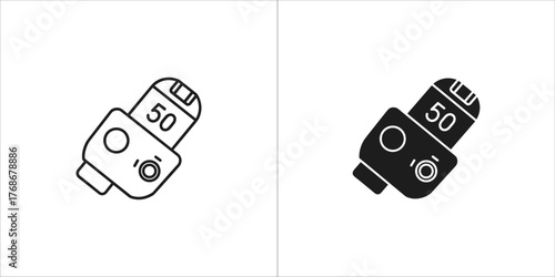 Illustration of a 50mm lens, presented as a vector graphic