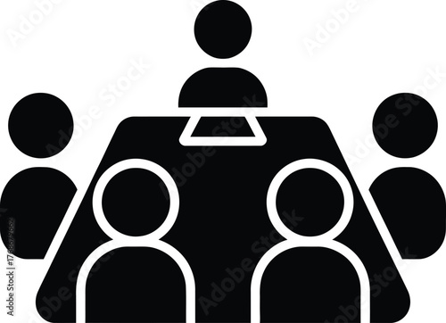 Group Meeting Around a Table Icon