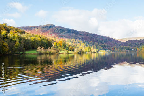 Autumn colours in the landscape in Grasmere in the English Lake District