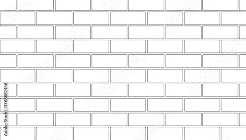 CAD Drawings. Seamless Brick Wall Pattern Outline Vector for Architecture and Construction Design in Minimal Technical Style