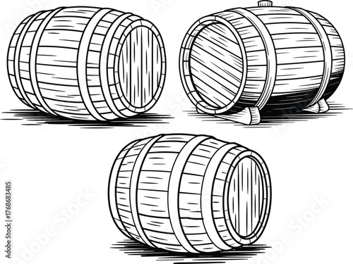 Wooden Barrel SVG: Beer Wine Keg Clipar