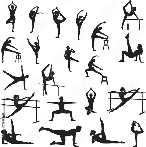 Barre svg, Barre silhouette, Barre clipart, Raising the Barre Svg, Fitness silhouette, Barre Svg Bundle, Dance workout svg, Gymnastics svg