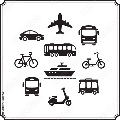 Variety of Transportation Icons