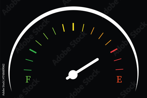 Car speedometer. Auto dashboard with gauge of speed, tachometer, odometer. Panel of meter of fuel, engine rpm and temperature Sport car. A vector set of speedometer and gauge icons with black and red 
