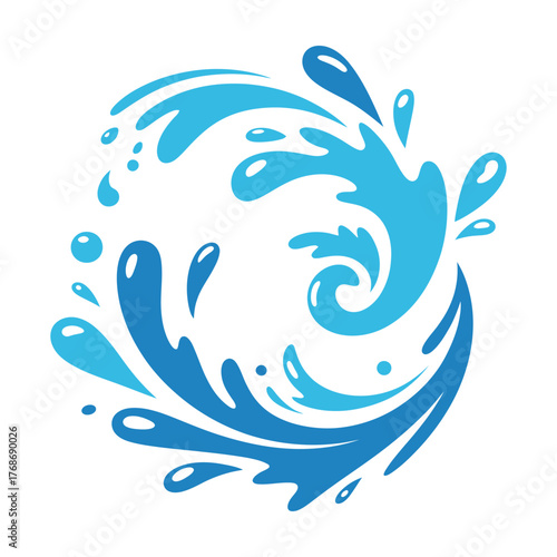 Transparent Water Splash Vector Illustration Blue Fluid Swirl Drop