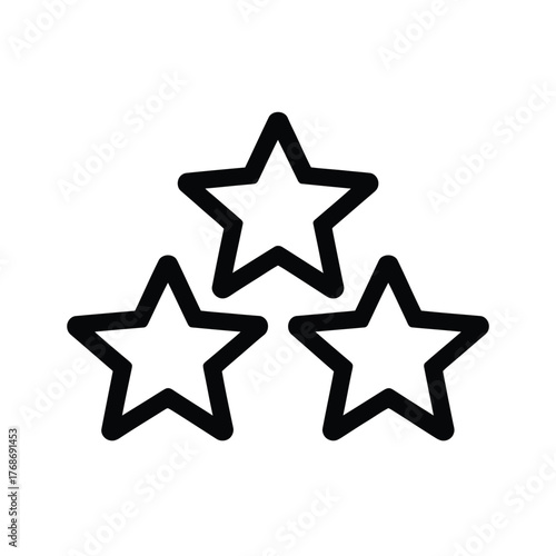 Simple outline of three stars in a cluster