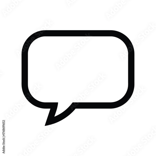 Simple outline speech bubble icon for communication and messaging