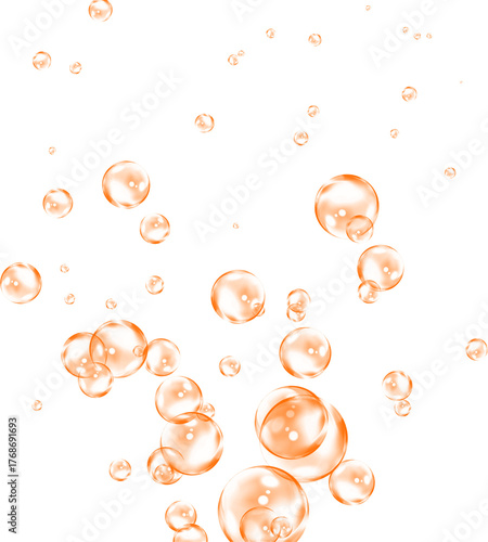 Orange Bubbles Isolated on Transparent Background – Abstract Floating Shapes 5