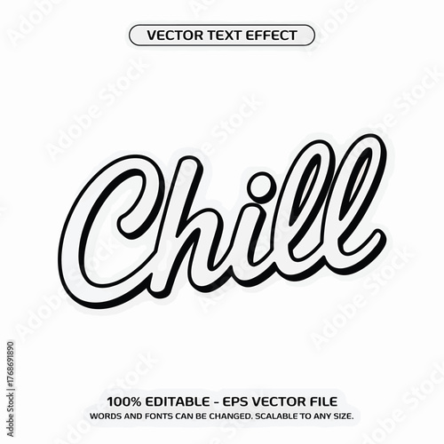 Retro style chill word art with outline effect
