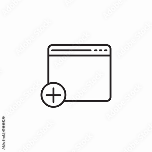 add window browser icon sign vector