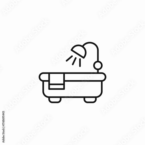 bathtub shower icon icon sign vector