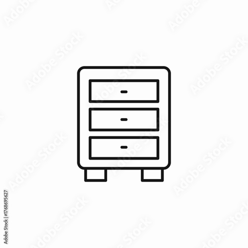cabinet with drawers icon sign vector